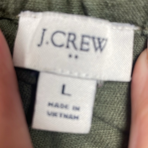 J.Crew Linen Cotton Button Front Tank Top Green Large - Picture 2 of 6